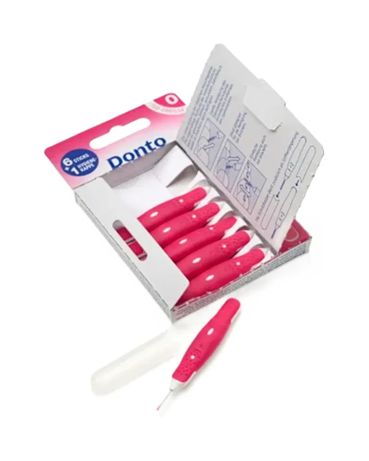 Dontodent Interdental Brushes 6 brush ISO 0 — 0.4 mm pink