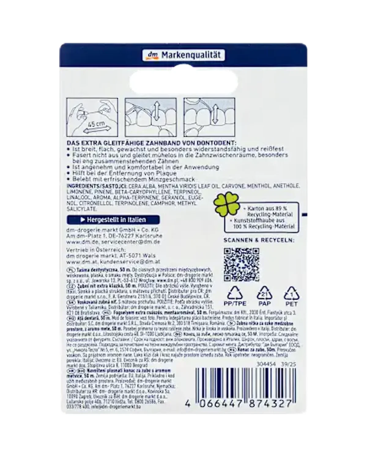 Dontodent Extra Glide Toothed Dental Tape 50 m
