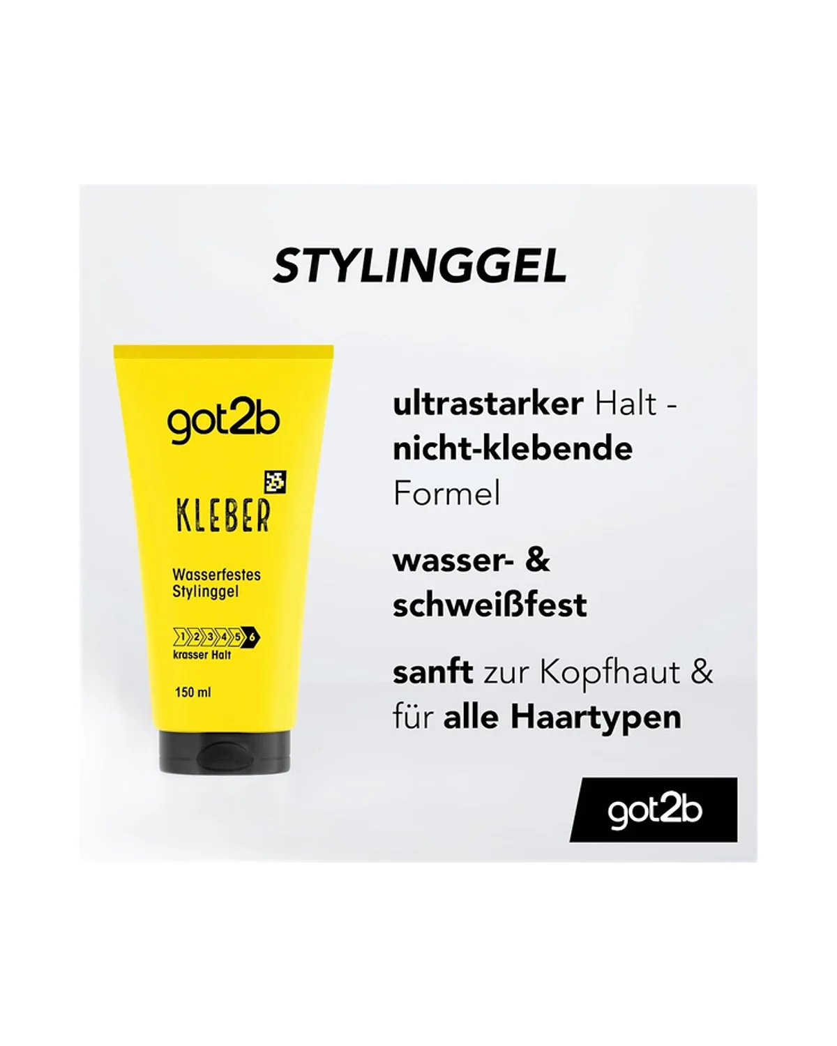 جل تثبيت قوي مقاوم للماء got2b Kleber 150 ml
