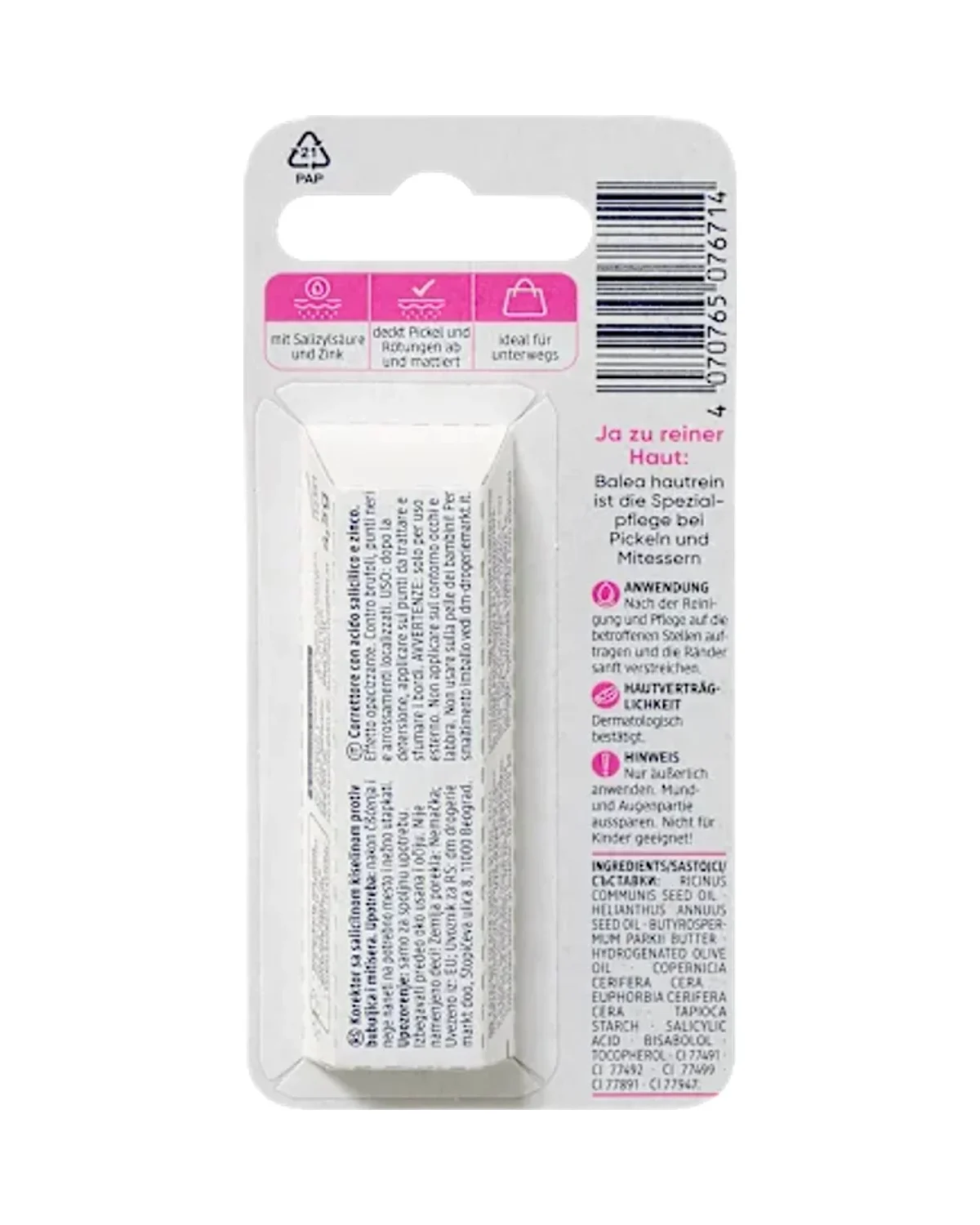 Balea Hautrein Blemish Concealer Stick 4.5 g 20 Mittlerer Hautton