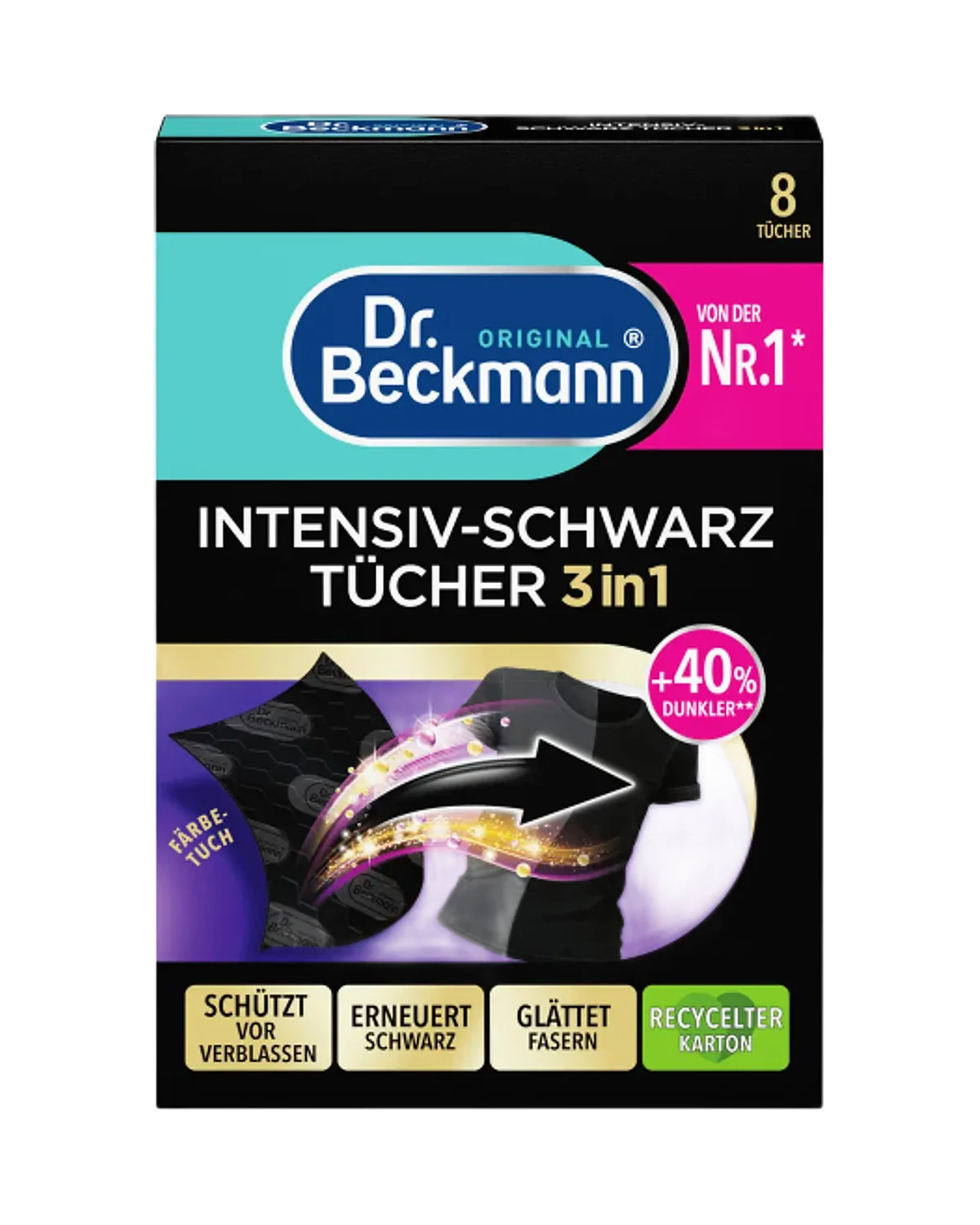 مناديل لتجديد اللون الأسود للملابس Dr. Beckmann 6 cloth