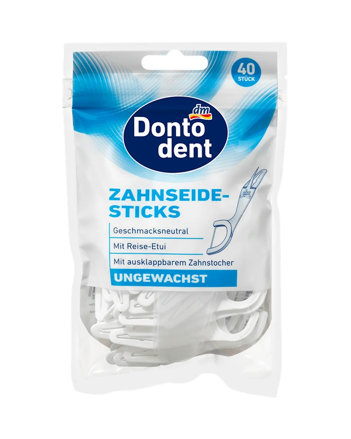 أعواد خيط أسنان مع علبة Dontodent 40 stick