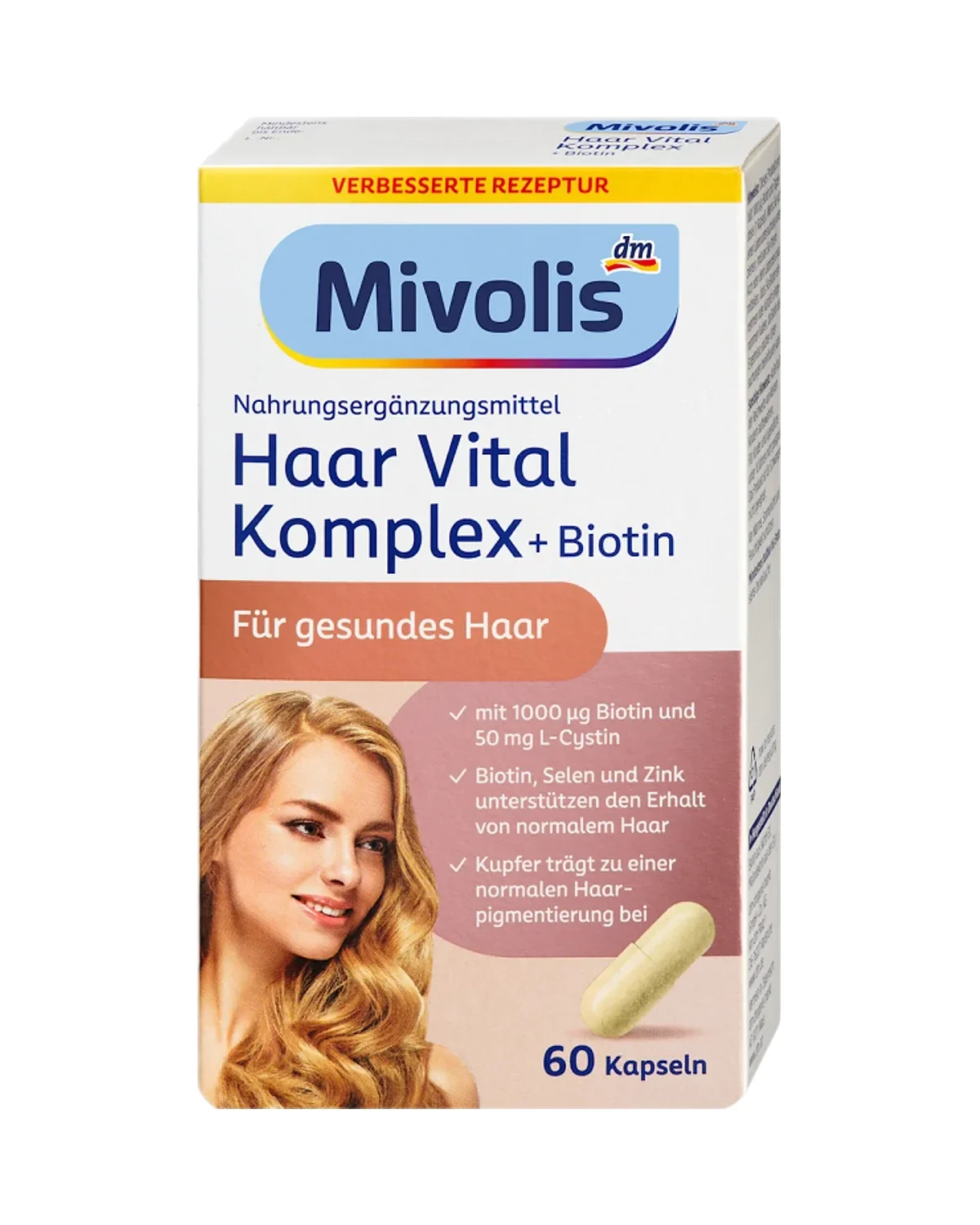 كبسولات مكمل غذائي لصحة الشعر Mivolis Haar Vital 60 capsule
